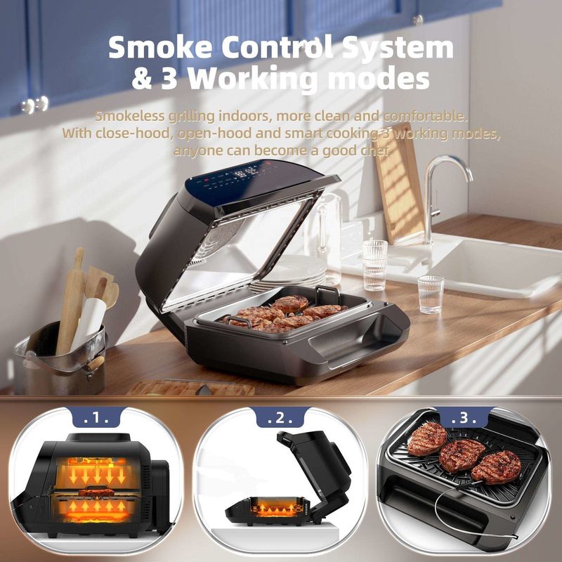 Home Smart 10l 7 in 1 Friter senza olio finestra di osservazione Power Xl Air Flyer Friter Grill