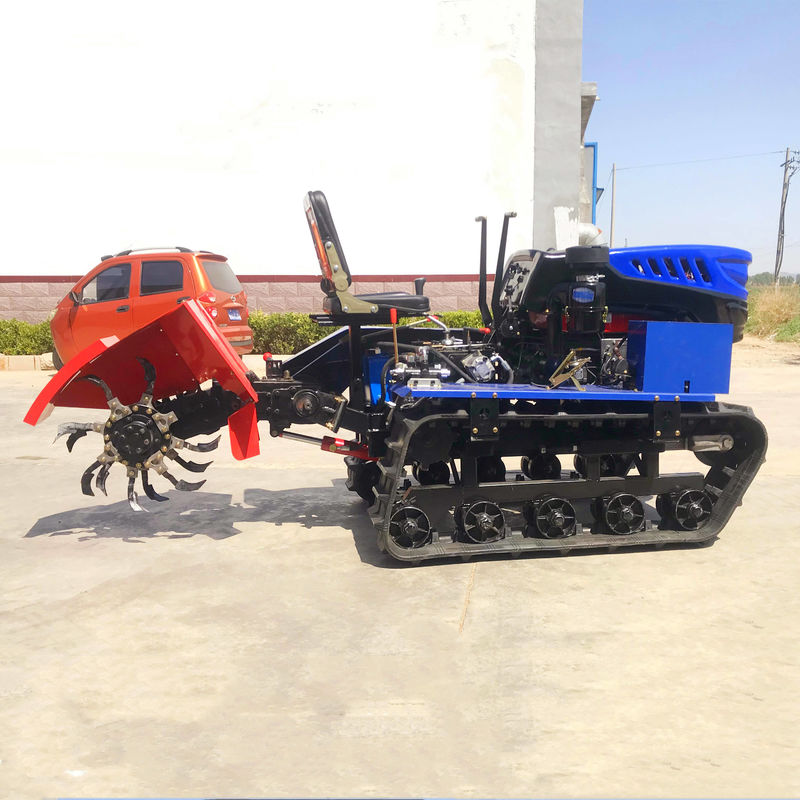 Trattore a motore diesel rosso-azzurro