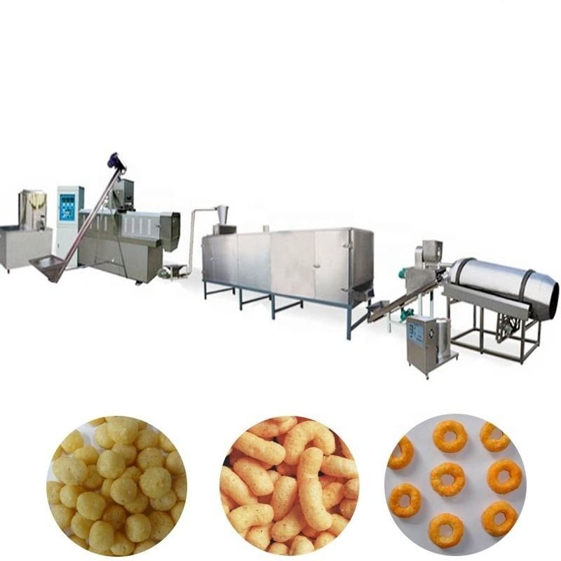 Linea di produzione automatica di snack macchina PLC controllata estrusore 120KW Potenza 5000 kg Peso