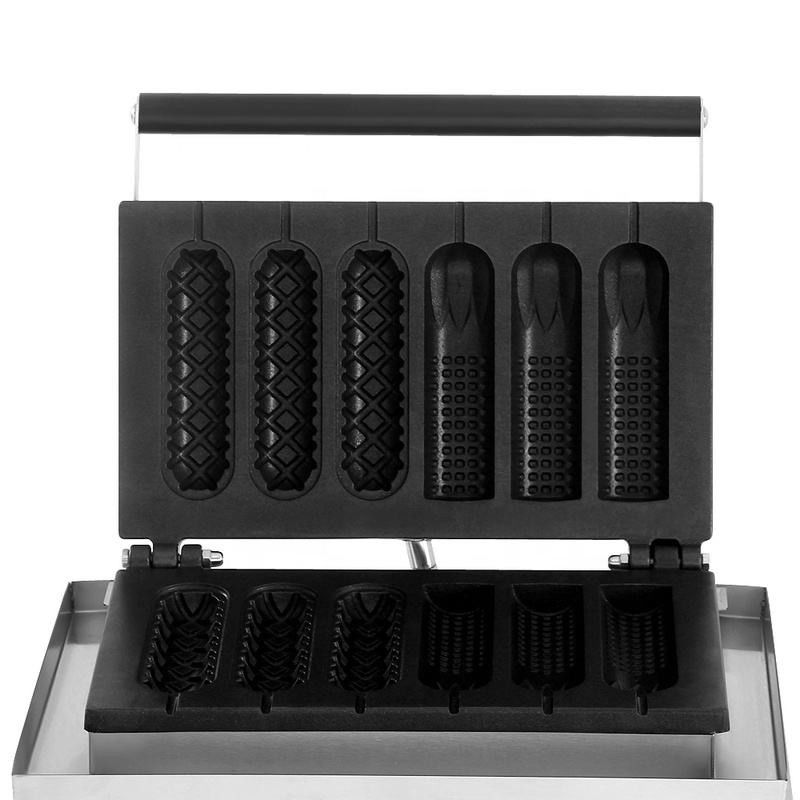 CE Fuso Ferro elettrico Altri Snack Machine Coreano Commerciale Natale 6 Stick Corn Waffle Hot Dog Maker