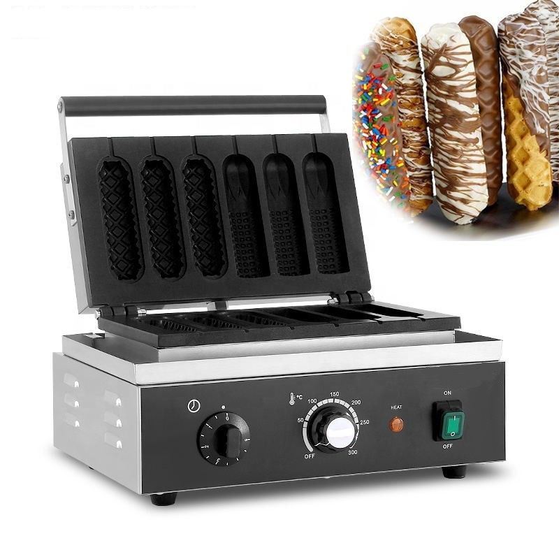 CE Fuso Ferro elettrico Altri Snack Machine Coreano Commerciale Natale 6 Stick Corn Waffle Hot Dog Maker