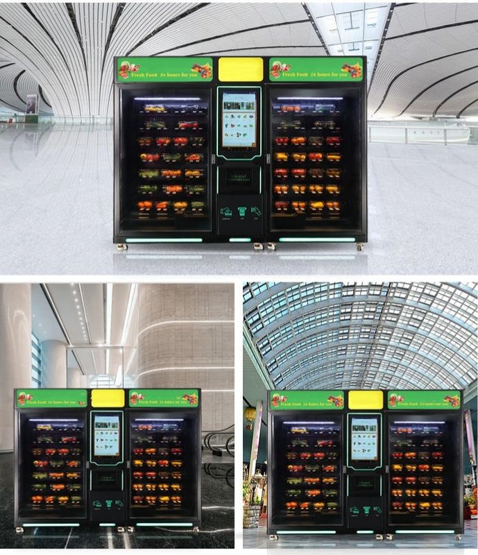 Autoservizio su misura Gran armadio Insalate refrigerate Verdure Frutta Uova Vending Machine per alimenti