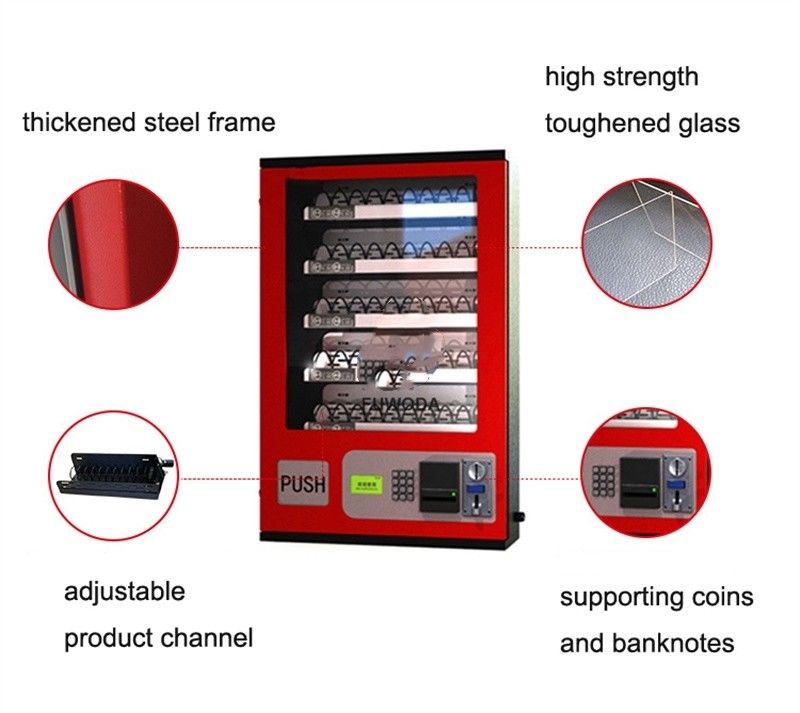 Coin&Bill Operato Snack and Drink Automatic Vending Machine Small Vending Machine montata a parete