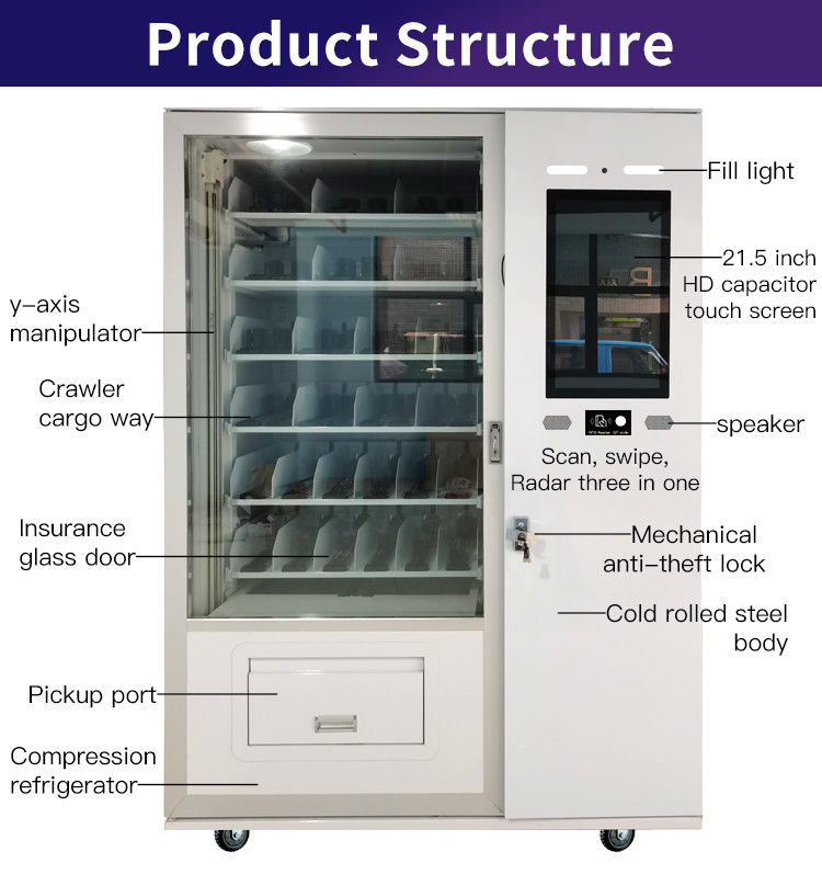 Macchina vending per pubblicità intelligente a schermo LCD con interfaccia utente touch screen personalizzata, gestita da remoto