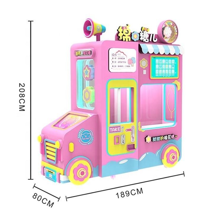 Macchina automatica di vendita di caramelle di cotone con multi-lingua
