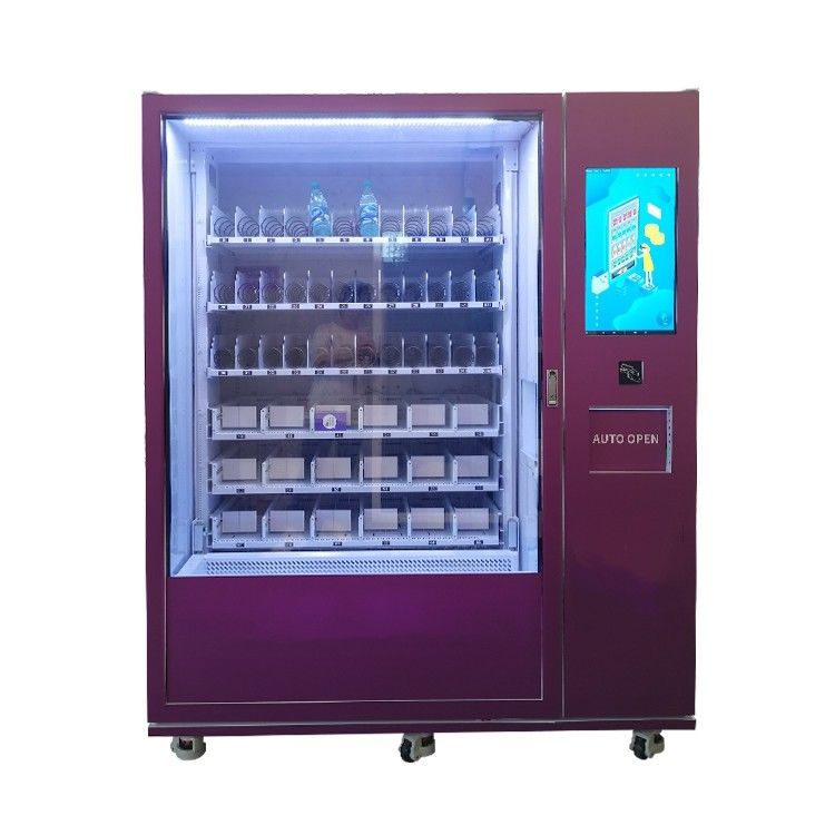 High Tech Automatic Open Door Snack Cold Drink Ascensore vending machine con spirale e spinta diretta