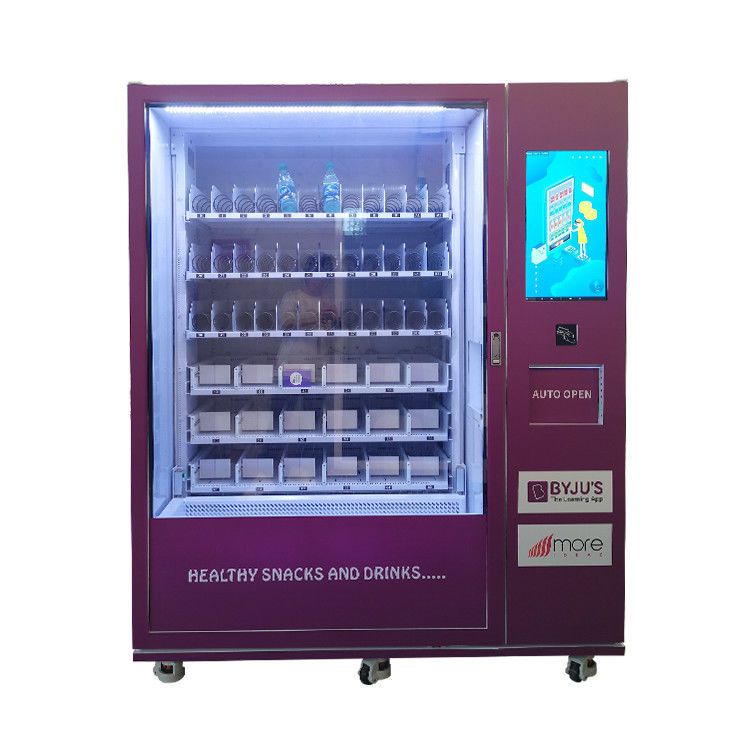 High Tech Automatic Open Door Snack Cold Drink Ascensore vending machine con spirale e spinta diretta