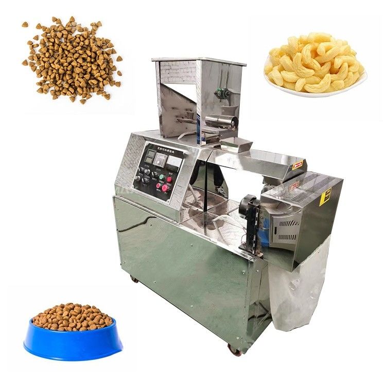 5.5kw Snack Bar Extruder a doppia vite Chips di mais gonfiati Snacks Macchina per la preparazione del cibo