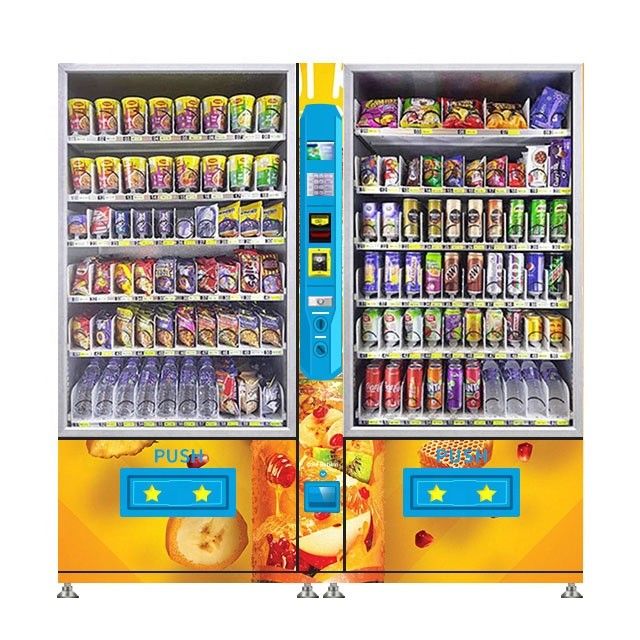 Macchine vendite con doppio armadietto di grande capacità per gomma e snack Made in China Low price