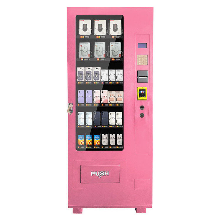 Grande distributore automatico di succo con selezione del prodotto sullo schermo tattile e adesivo a colori personalizzato